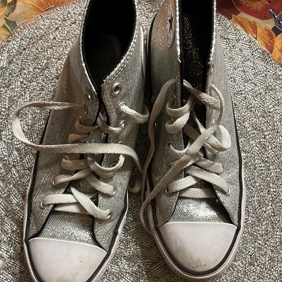Converse All Star Chuck Taylor Sparkle Knit Hi Top Sneakers Women's Sz 5.5 - Picture 3 of 3